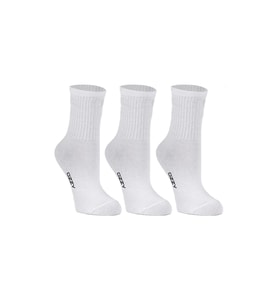 Ozzy Socks Kadın 3'lü Beyaz Renkli Çizgisiz Kısa Konç Tenis Çorabı