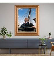 Altın Varaklı Çerçeveli Paspartulu Atatürk Tablo TR0969 (Gold)