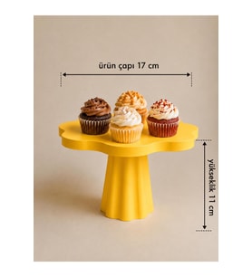 Cupcake Ayaklı Stand Dalgalı Desen