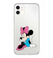 Apple iPhone 11 Uyumlu Kamera Korumalı Tıpalı Kapak Minnie Mouse TasarımlıŞeffaf Kılıf