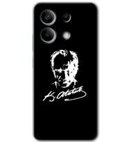 Xiaomi Redmi Note 13 Pro 5G Kılıf HD Desen Baskılı Kılıf - Atatürk Silüet İmza