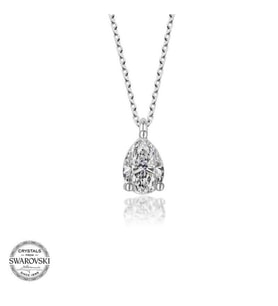 Swarovski Taşlı Gümüş Damla Tektaş Bayan Kolye