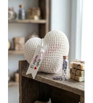 Mumelia Dokulu Kalp - Doğal Soya Blok Dekoratif Mum - Beyaz