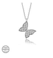 Swarovski Taşlı Gümüş Kelebek Bayan Kolye