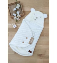 Kız Erkek Bebek Unisex Krem Triko Kundak Anakucağı STL4874