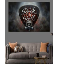 Rock N Roll Pena Logosu Dekoratif Kanvas - Mdf Ahşap Tablo
