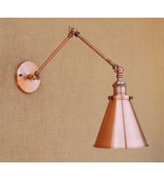 DYLİGHT Retro Metal Dekoratif Bakır Akrobatik Mafsallı Rustik Duvar Aplik