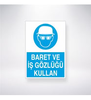 Baret ve İş Gözlüğü Tak 21x28 Arkası Yapışkanlı Levha