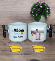 Maden Mühendisi Kupa Bardak Fotoğraflı T Siyah Kulplu Mühendisler Günü Hediyesi