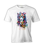 Three Tigers Three Angels - Kaplan Beyaz Erkek Tshirt