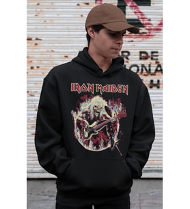 Iron Maiden Rock Metal Müzik Grubu Baskılı Unisex Oversize Hoodie