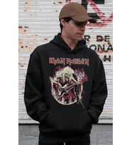 Iron Maiden Rock Metal Müzik Grubu Baskılı Unisex Oversize Hoodie