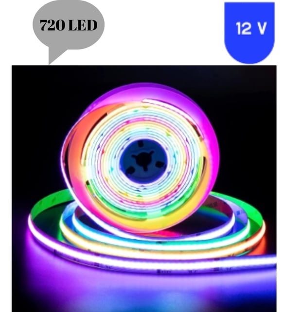 12 Volt 720 Ledli Esnek Cob Pixel Magic Kayar Şerit Led İç Mekan 5