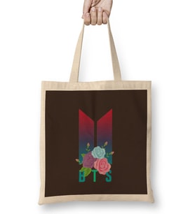 Bts Army Gift LOGIO MERCH Flowers Bez Çanta Uzun Saplı