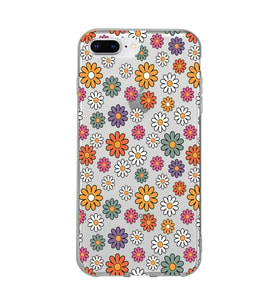 Iphone 7 Plus / 8 Plus Uyumlu Çiçek Desenli Şeffaf Telefon Kılıfı