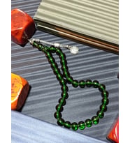 YEŞİL RENKLİ ÇUBUK KEHRİBAR TESBİH KÜRE KESİM (Çok Renkli)