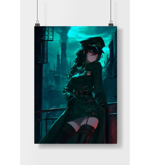 Alman Subayı Anime Kızı Anime Poster Çerçevesiz Poster Kağıdı