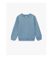 Koton Bisiklet Yaka Dokulu Mavi Erkek Bebek Sweatshirt 6SMB10097TK
