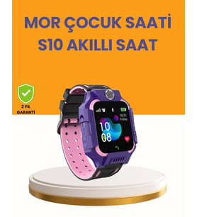 S10 Mor Akıllı Çocuk Saati Konum Takip Güvenlik Özellikli