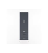 Hyperion Dolap 4 Raflı 3 Çekmeceli 2 Kapaklı 60x44x195 Antrasit-Antrasit
