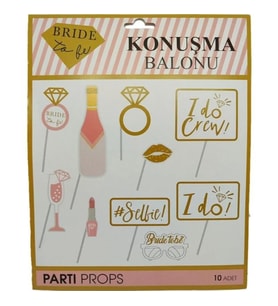 Bride to be Bekarlığa Veda Partisi Konuşma Balonu Seti İngilizce