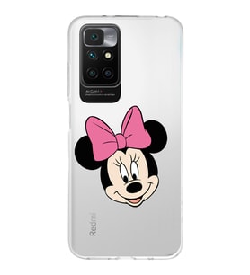 Redmi 10 2022 Uyumlu Kapak Minnie Mouse Tasarımlı Şeffaf Silikon Kılıf