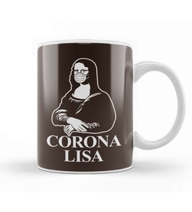 Mona Lisa Virus Pun Kupa Bardak Porselen