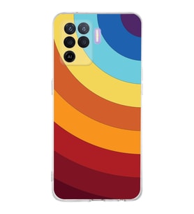 PrintiFy Oppo Reno 5 Lite Uyumlu Kamera Korumalı Renk Cümbüşü A Tasarımlı Şeffaf Silikon Kılıf