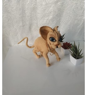 Sfenks Kedi Amigurumi Organik Oyuncak