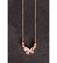 Bella Gloria Kelebek Rose Gümüş Kolye (TGK0125)