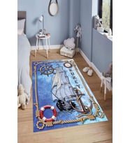 Dijital Baskılı Kaymaz Taban Yıkanabilir Kolay Temizlenir Modern Çocuk Odası Halısı NDÇ-HT-1193 (Çok Renkli)