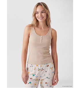 LCW DREAM Bej U Yaka Kadın Pijama Üstü