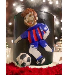Messi Üç Boyutlu Toplu ve Figürlü Kupa Hediye Kutulu