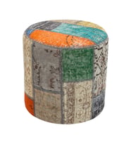 MULTY RENGİ EL DOKUMA YÜNLÜ PUF -40X40
