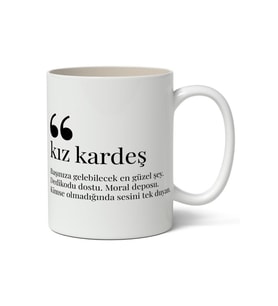 Kız Kardeş Kelime Anlamı Baskılı Kupa Bardak Baskılı Kahve Kupa Bardak