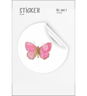 Kelebek Figür Etiket 96 Adet 3x3 cm