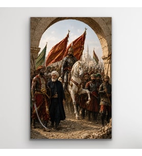 Fatih Sultan Mehmet İstanbul'un Fethi Kanvas Tablo 60X90 CM