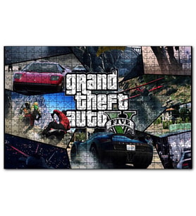 Cakapuzzle GTA 5 Görevler Kompozisyon  Puzzle Yapboz MDF (Ahşap) (120 Parça)