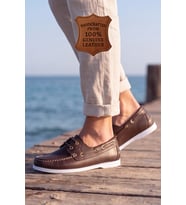 Marin Boat Shoe, %100 Hakiki Deri Kahverengi Kauçuk Sararmaz Taban Erkek Boat Shoe Mokasen Laofer Casual Aayakkabı