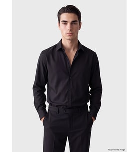 LC WAIKIKI Siyah Regular Fit Oxford Erkek Gömlek