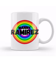 Manny Ramirez CARTON ART   baseball Gifts Vintage Retro Rainbow For BOYS AND Dad Kupa Bardak Porselen