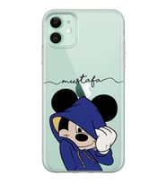 Apple Sweatli Mickey Tasarımlı Şeffaf Telefon Kılıfı