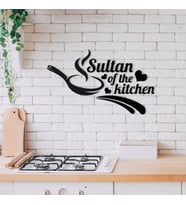 BK Home Sultan Of The Kitchen Ahşap Duvar Yazısı-1 (Siyah)