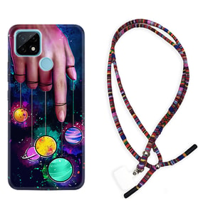Realme C11 C21 C21Y C25Y C11 2021 Kılıf Boyun Asklı Rasta Silikon Finger planet 1740