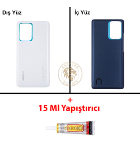 Xiaomi Mi 11T PRO Ay Işığı Beyazı Arka Pil Kapağı Batarya Kapağı Lazer Kesim + B-7000 Yapıştırıcı