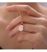 925 Ayar Gümüş Yılbaşı Hediyesi Noel Baba Kolye (Gold)