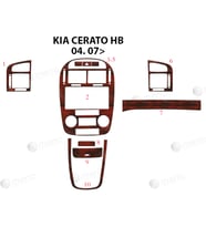 Meriç® Kia Cerato HB Ön Torpido Kaplama Maun 10 Parça 2007-› (Maun)