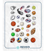 Spor Topları Sticker Set 1 15 Parça Telefon, Tablet, Defter, Laptop Sticker