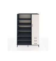 Kronos Dolap 9 Raflı 3 Çekmeceli Tek Kapaklı  132x59x195 Antrasit-Aytaşı/Aytaşı
