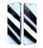 iPhone 12 Pro Max Hayaler Ekran Koruyucu Kırılmaz Cam Fithard Privacy Premium Glass (Siyah)